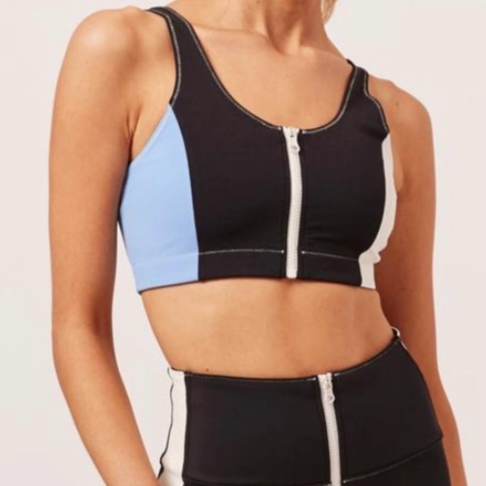 🆕 Bandier x Solid & Striped Colorblock Zip Front Sports Bra